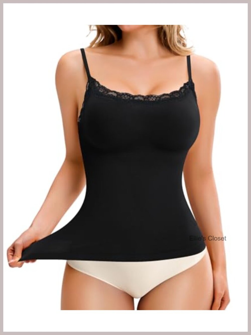 Compression Tank with Tummy Control Seamless Lace Cami Shapewear